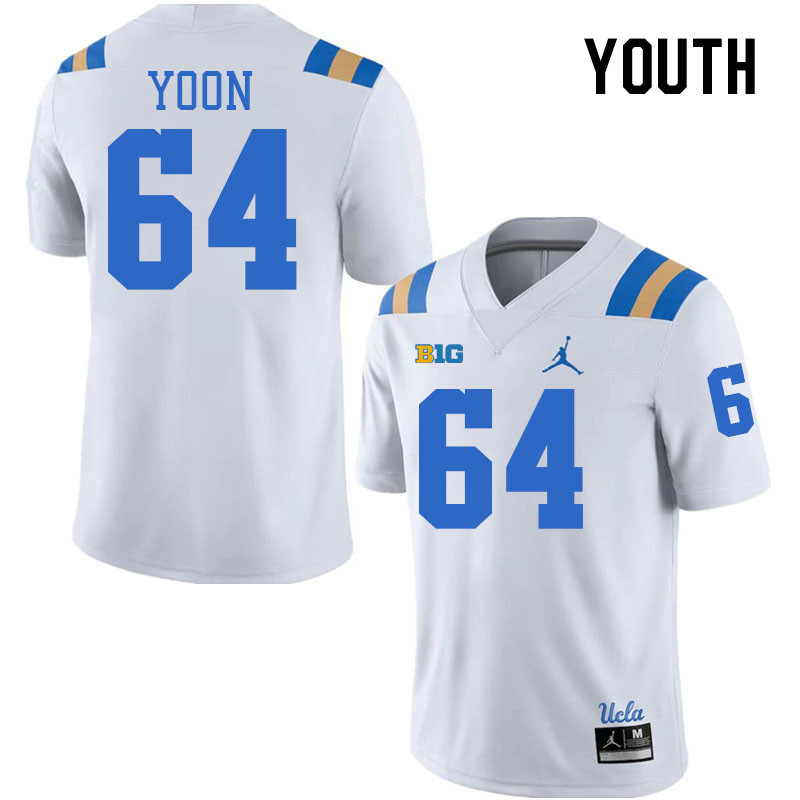 Youth #64 Sam Yoon Big 10 Conference College Football Jerseys Stitched-White